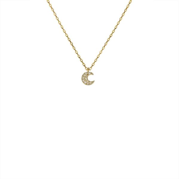 Feidt - Collier Lune or jaune et diamants